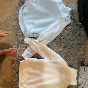 Two Fluffy Pullover Sweatshirts